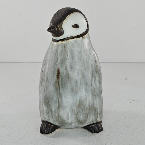 Signed AD Andersen Design Studio Pottery Baby Penguin Chick Bird Figurine - Picture 3 of 8
